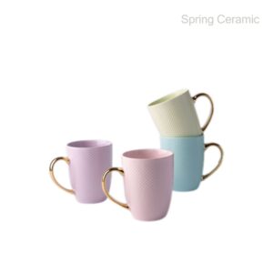 Glazed Ceramic Mug With Metal Accents