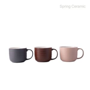 Engraved Color Coated Porcelain Broth Cup