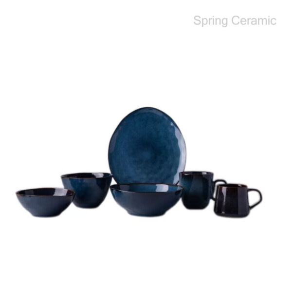 Stoneware Reactive Glaze Dinner Set - Image 4