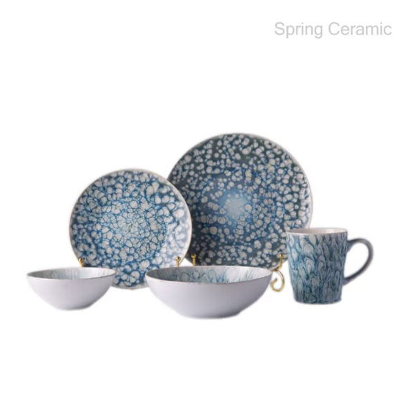 Stoneware Reactive Glaze Dinner Set - Image 3