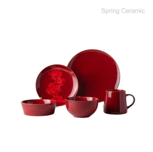 Stoneware Reactive Glaze Dinner Set - Image 4