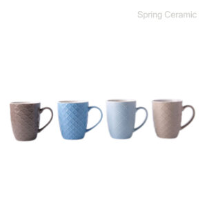 Engraved Color Glaze Ceramic Cup